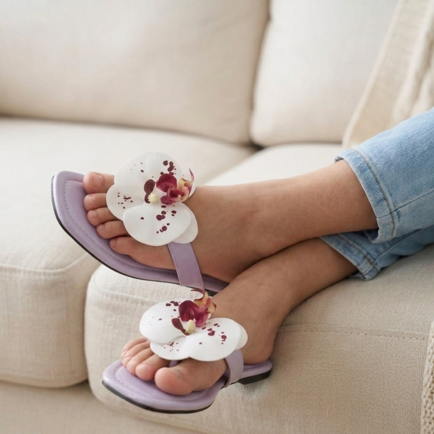 ladies slipper flower style brand steplia